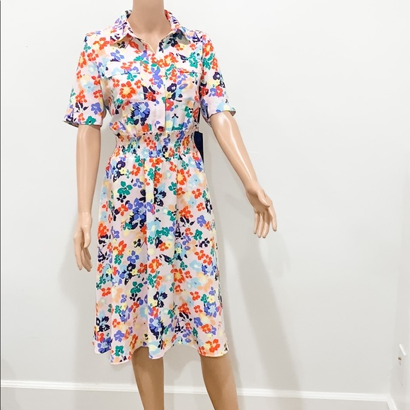 Halogen Dresses & Skirts - Halogen x Atlantic Pacific Floral Smocked Dress